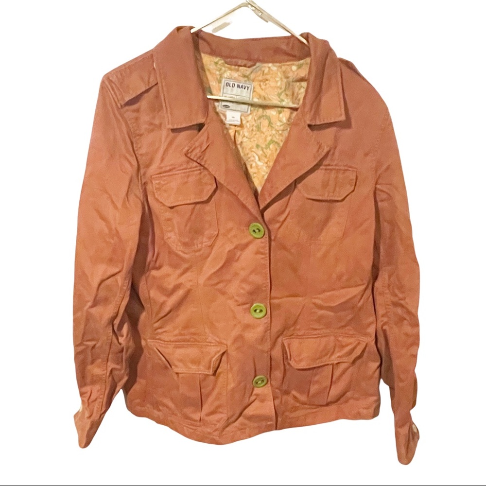 Old Navy Plus Size XXL Rust Button Front Denim Jean Jacket